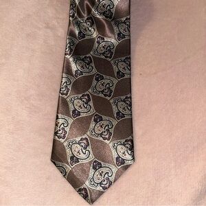 Etienne Aigner vintage dead stock bronze tie with paisley print